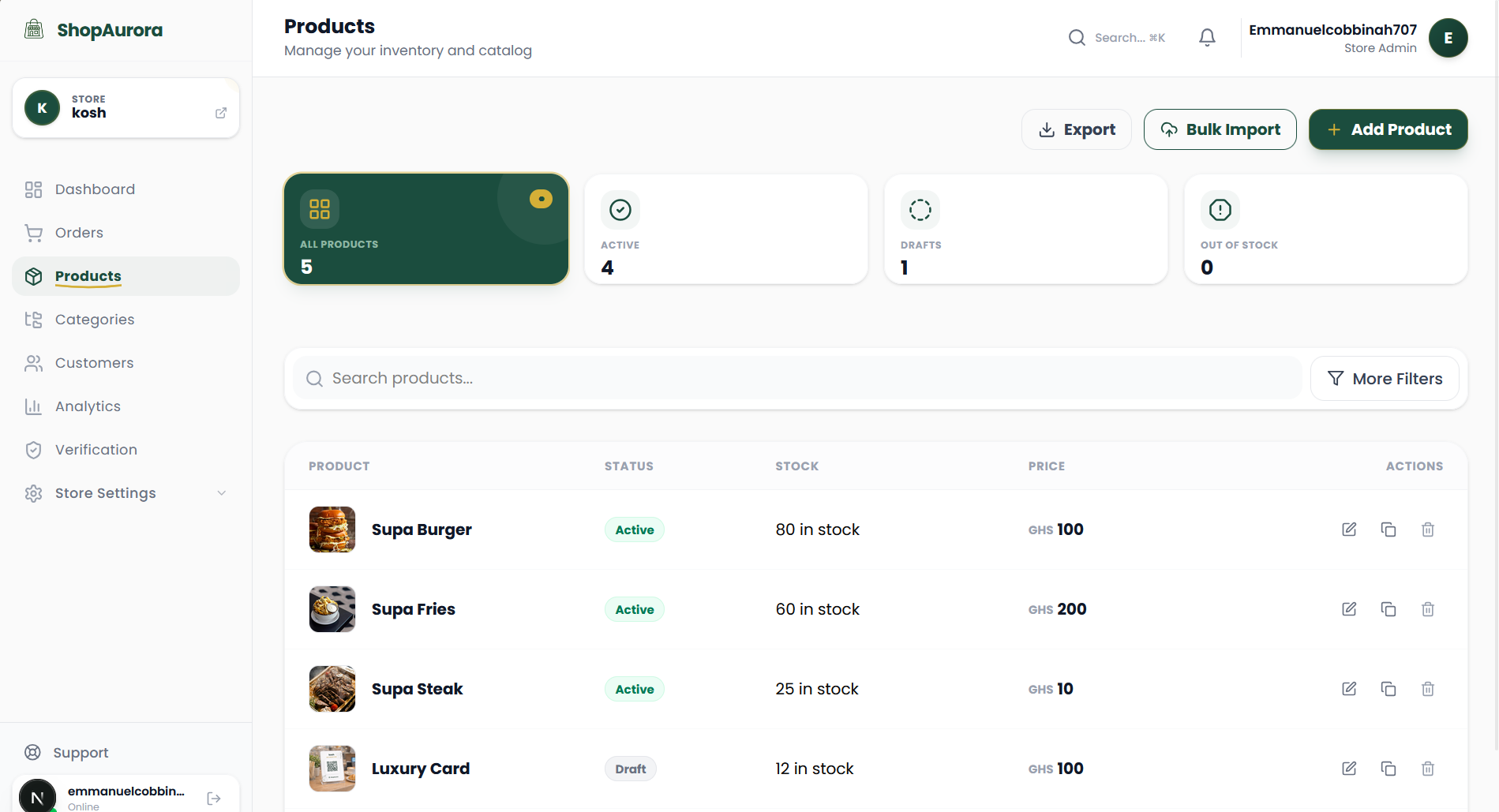 Inventory Dashboard